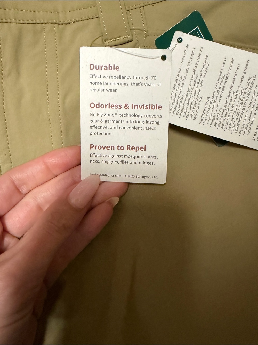 NWT LLBean convertible insect repellant pants - Picture 3 of 8